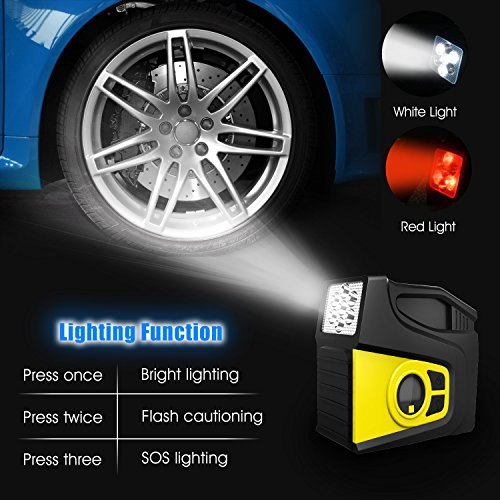 Balight Portable Air Compressor Pump 12V 120PSI - Portable Tire Infaltor with Pressure Gauge and 3 Modles Emergency Lighting for Car, SUV, Trunk, Motorcycle, Bicycle, ball,and Others Inflatable - Thumbnail 4