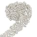 QueenDream 1Yard Bridal Sash Applique Wedding Elegant Bow Rhinestone Applique