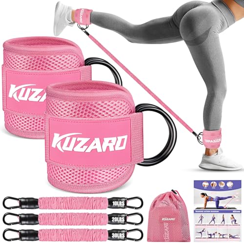 Resistance Bands with Ankle Straps, Ankle Weights Bands for Working Out, Exercise Band for Women Leg and Glute, Booty Workout Equipment for Kickbacks,Butt and Hip Training, Home Gym Fitness Equipment