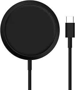 Wireless Charger Magnetic Black Fast Ultra Slim 15W Wireless Charging Station Qi-Certified,Universal Wireless Charging Station Pad Compatible for iPhone 12 and Other QI Devices(No AC Adapter,1 Pack)