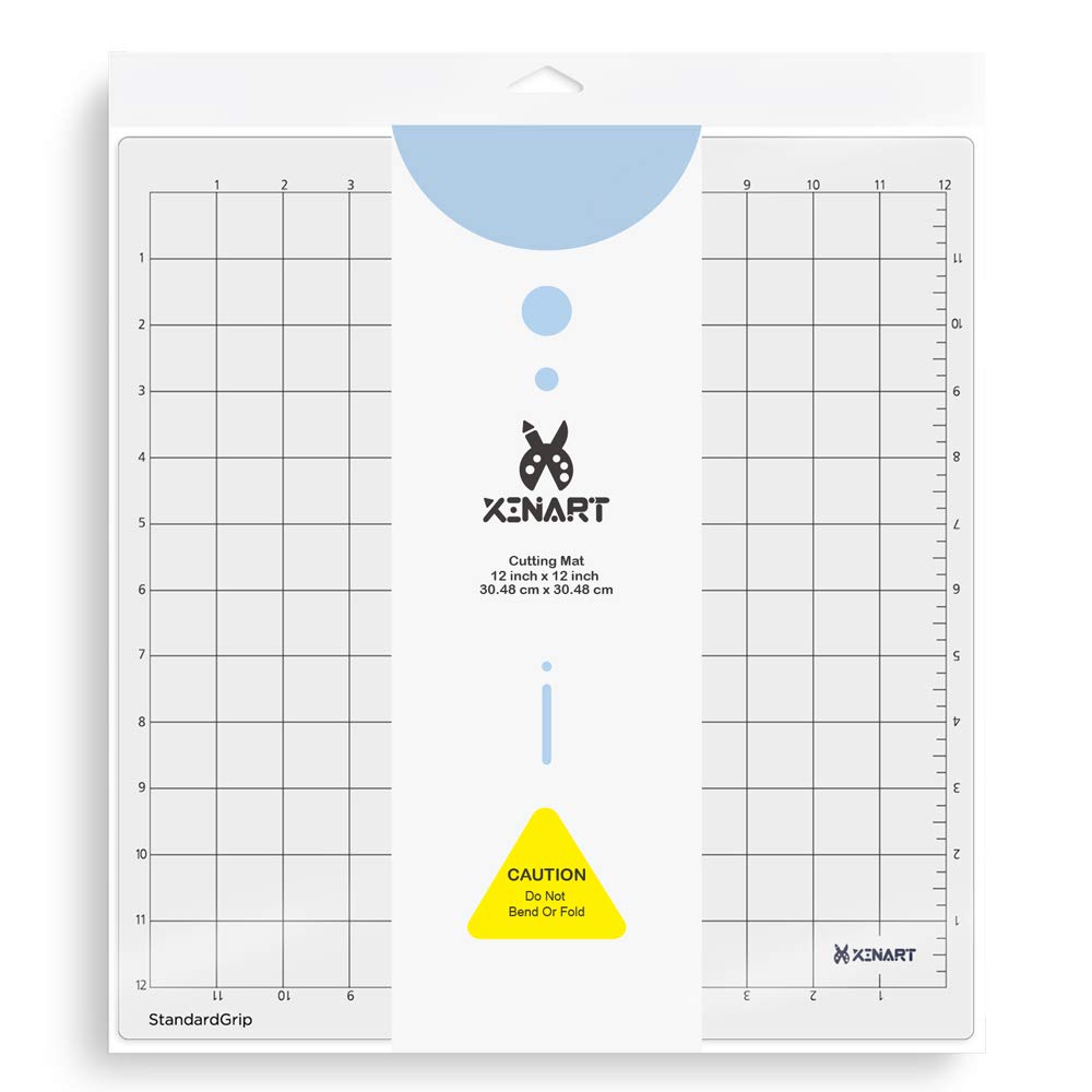 XINART StandardGrip Cutting Mat for Silhouette Cameo 4/3/2/1(5 Mats,12x12 inch) Standard Grip Adhesive Sticky Accessories Craft Vinyl Replacement Cut Mats for Silhouette Cameo