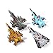 EXERCISE N PLAY Airplane Toys Set, Die Cast Metal Toy Airplanes Set of 4, Pull Back Model Airplanes Gift for Kid Over 3 Years, Friction Powered Design (Military Planes and Jets)