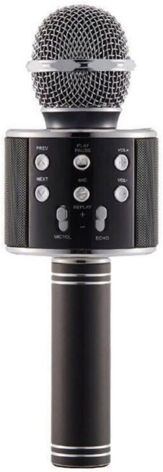 microphone WS-858 Wireless Bluetooth Karaoke Handheld USB KTV Player Bluetooth Mic Speaker Record Music Black