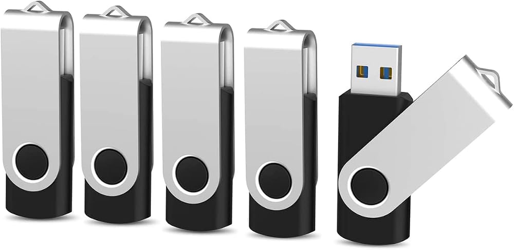 KOOTION USB 3.0 Flash Drive 5 Pack 16 GB Swivel Indicator Black