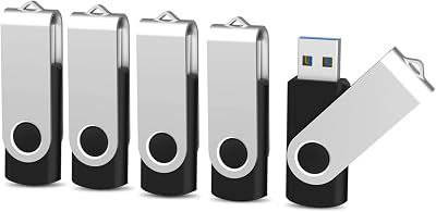 KOOTION USB 3.0 Flash Drive 5 Pack 16 GB Swivel Indicator Black