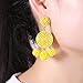 ELEARD Beaded Earrings Elegant Soriee Dangle Bead Disc Bead 3 Ball Dangle Ear Drop Bead Tassel Earrings for Women Light Yellow
