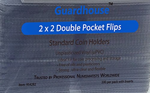 Archival Quality Safe Coin Flips - 100 Pack with Inserts, 2x2