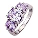 Psiroy 925 Sterling Silver Plated Created Tourmaline Filled 5 Stone Engagement Ring Band Size 7