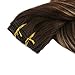 Full Shine 18 inch 9Pcs 120gram Double Weft Clip in Human Hair Extensions Balayage Ombre Remy Hair Color #4 Medium Brown Fading to #24 Highlighted Color #4 Extensions Clip