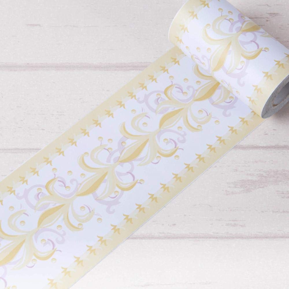 Dostear Wall Borders Peel and Stick Wallpaper Border Window Trim Molding Mirror Frame Kit Wall Panel Bulletin Board Borders Yellow Leaves 10 X 1000CM