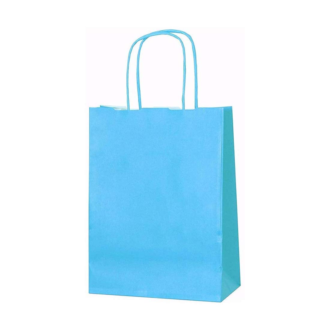Kids Party Bags - 15Pcs Wrinkle Free Paper Party Bags with Twisted Handles - Blue Party Bags, 100gsm Strong Recyclable Gift & Kraft Bags for Birthdays & Baby Showers 24×18×8cm