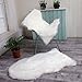 Faux Fur Sheepskin Rug Careu Soft Chair Cover Throw Rug for Lounge Bed Floor Bathroom,White (2.5ft×4ft)