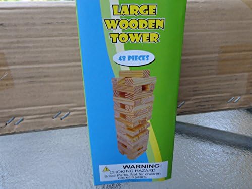 Stack Up &amp; Balance Block Wood Tower 48 pieces Real wood toys Big size wooden tower Game