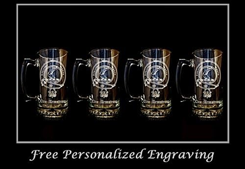 Clan Armstrong Scottish Crest 27oz Stein Set of Four