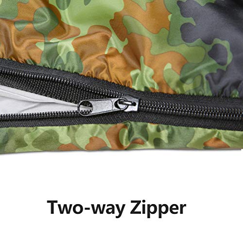 Envelope Sleeping Bag - 4 Seasons Warm Cold Weather Lightweight, Portable, Waterproof With Compression Sack for Adults & Kids - Indoor & Outdoor Activities: Traveling, Camping, Backpacking, Hiking - Thumbnail 5