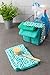 DII Cleaning Collection Multi-Purpose Microfiber, Teal Lattice, Dishtowel Set