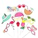 Summer Party Photo Booth Props Kit Flamingo Pineapple for Tropical Luau Tiki Party Supplies SUNBEAUTY,12 Pieces