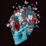 Wizland Halloween 5D DIY Diamond Painting Full Drill Round Resin Beads Skull Flower Butterfly Pictures of Crystals Diamond Dotz Kits,Cross Stitch Kit