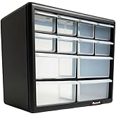 Homak 12-Drawer Parts Organizer, Black, HA01012001
