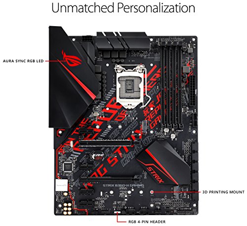 ASUS ROG Strix B360-H Gaming LGA1151 (Intel 8th Gen) DDR4 HDMI DVI M.2 B360 ATX Motherboard