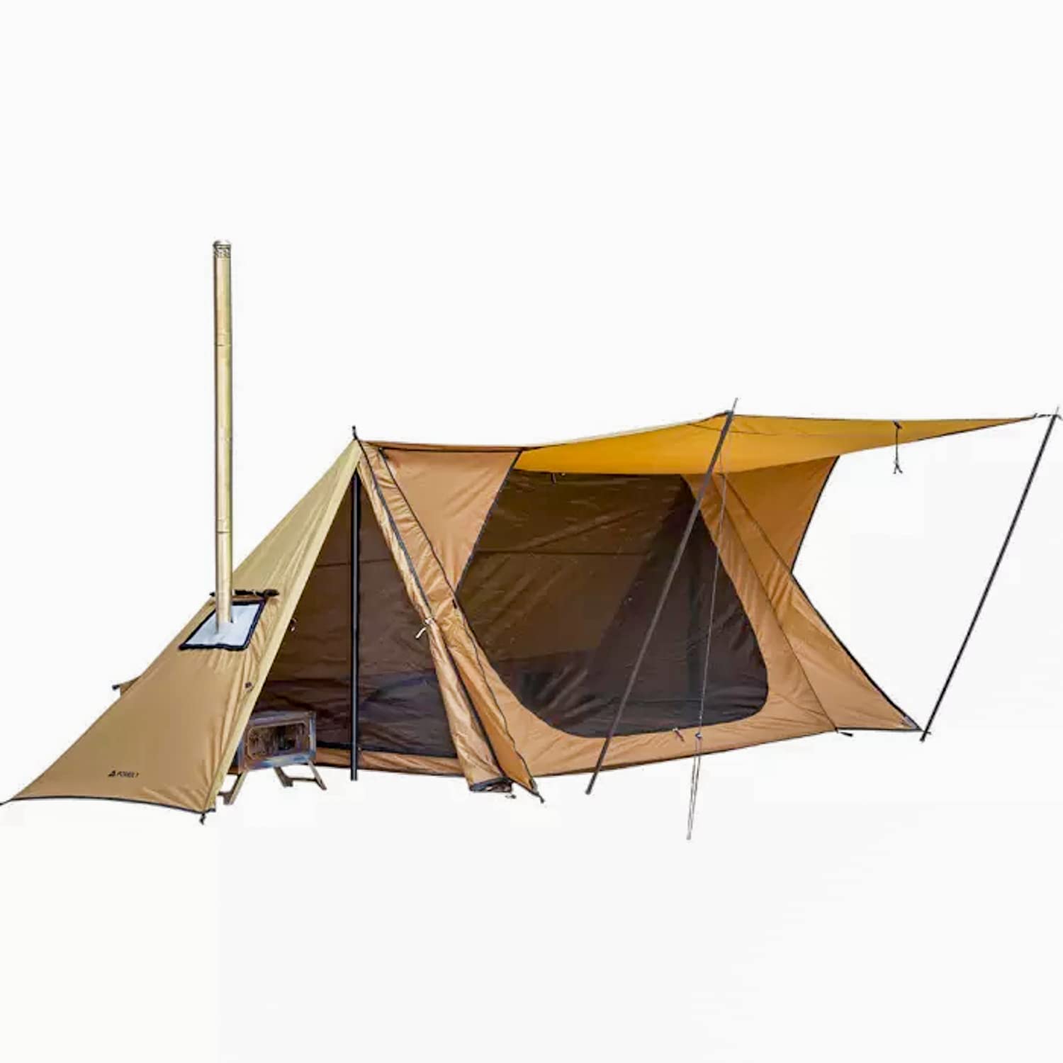 POMOLY Camping Hot Tent Bushcraft Tent, STOVEHUT 70 3.0 Shelter with 4 Poles for 1-2 Person Hiking, Backpacking