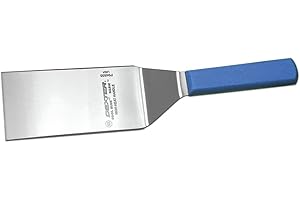 DEXTER-RUSSELL Dexter Cool Blue Basics Stainless Steel Hamburger Turner with Blue Polypropylene Handle - 6"L x 3"W Blade