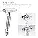 Safety Razor, Oak Leaf Butterfly Open Double Edge Shaving Razor with Razor Stand and 5 Platium Super Blades, Chrome Finish Shaving Kit for Men