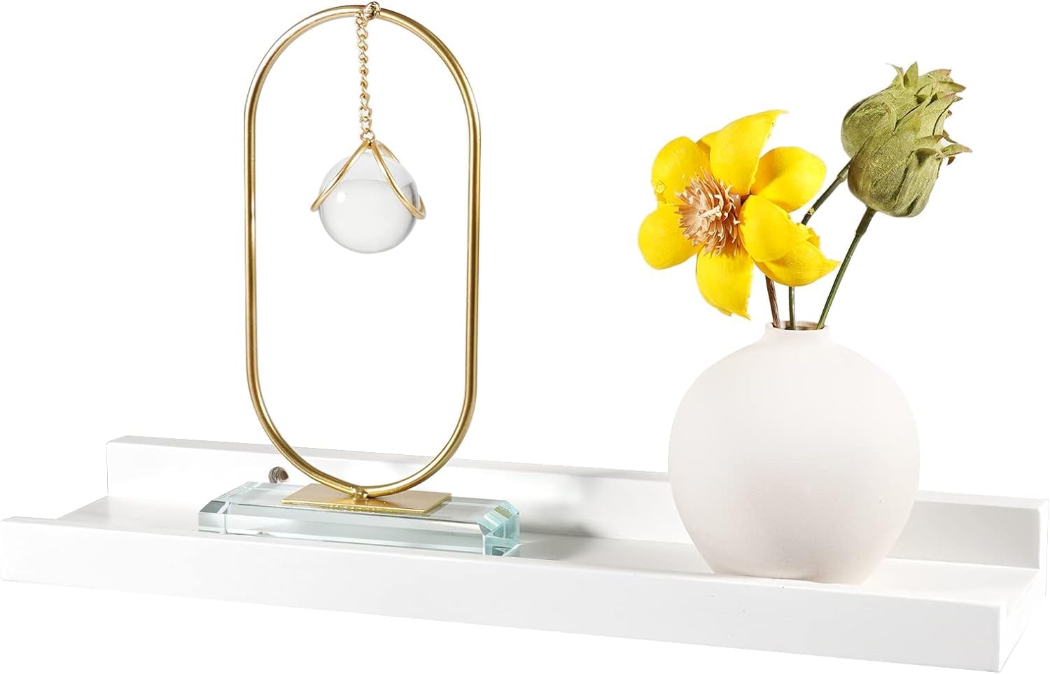 Recogwood Floating Shelves Natural Wood 40cm - Floating Shelf Sturdy and Wall Mounted -Rustic Hanging Wall Shelf-Picture Ledge Shelves for Living Room, Office, Bedroom, Bathroom, Kitchen