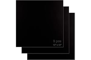 ABuff 3 Pack 5052 Anodized Aluminum Sheet Metal Sheet 12 x 12 x 1/32 (0.04”) Inch Black Aluminum Metal Plate Engraving Blanks