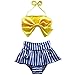 Jastore® Baby Girls Big Bowknot Stripe 2 Pieces Swimwear Swimsuits Beach Wear