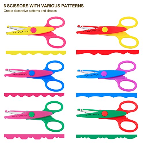 UCEC Craft Scissors Decorative Edge, 6PCS Decorative Scissors, Crafting