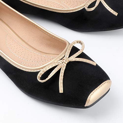 Heel The World Women's Ballet Flats Square Toe Ballerina Flat Shoes