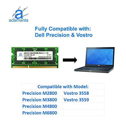 Adamanta 8GB (1x8GB) Laptop Memory Upgrade Compatible with Dell Alienware, Inspiron, Latitude, Optiplex, Precision, Vostro DDR3L 1600Mhz PC3L-12800 SODIMM 2Rx8 CL11 1.35v Notebook RAM P/N SNPN2M64C/8G - Thumbnail 4