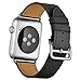 Valkit for Apple Watch Band - iWatch Bands 38mm Genuine Leather Strap iPhone Smart Watch Band Bracelet Replacement Wristband with Stainless Steel Adapter Clasp for Apple Watch 2 1, Single Tour-Gray