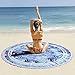 Himeya Bedding Utridevn Circle Beach Towel,Quick Dry,1.32LBS,61 inch,Large Mandala Microfiber Round Blanket
