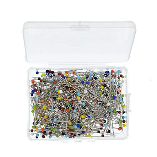 500 Pieces Sewing Pins 38mm Glass Ball Head Pins Straight Quilting Pins for Dressmaker Jewelry Decoration with Box