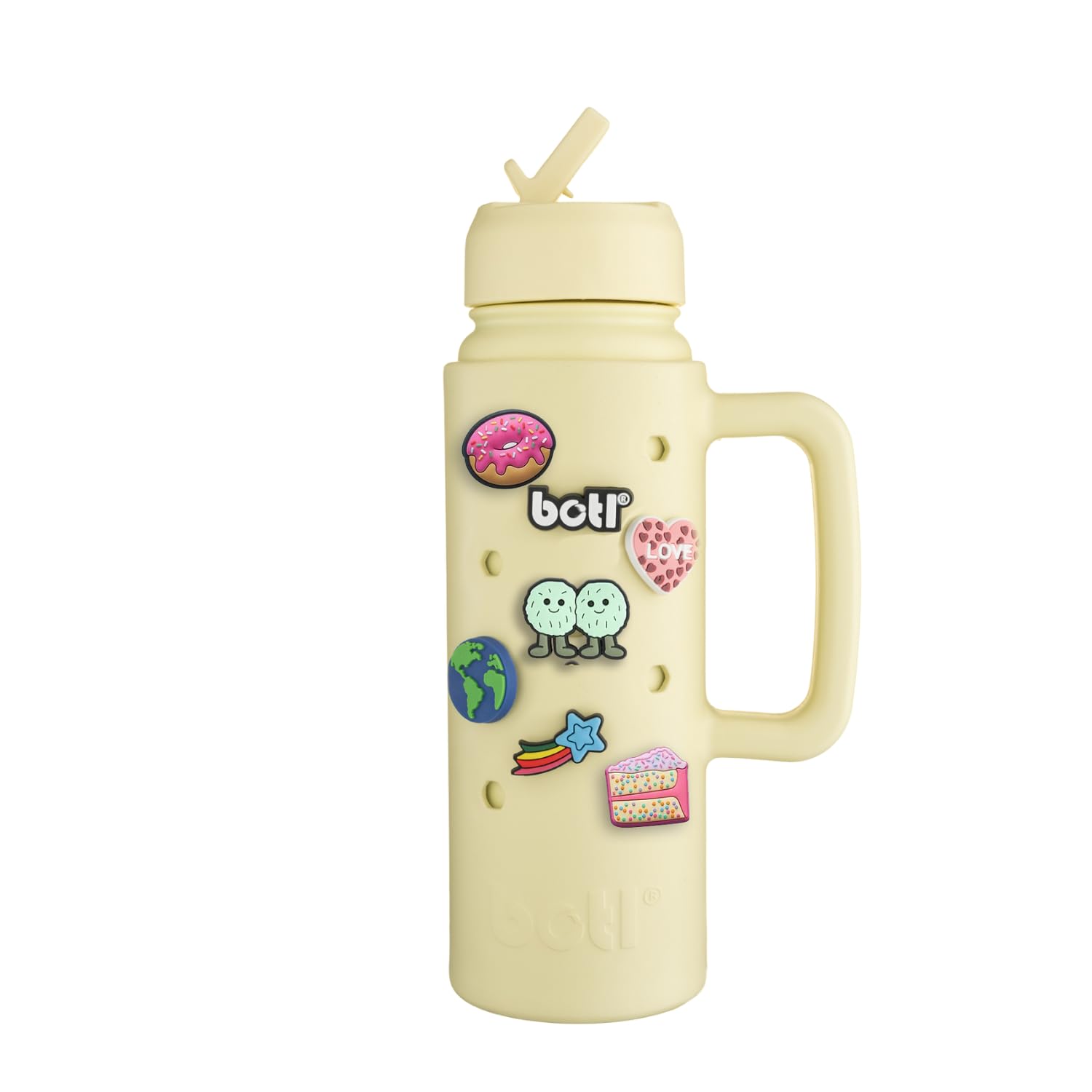 BOTL – Epic Jug - Personalised Stainless Steel Water Bottle, Leakproof Straw Lid, Insulated Bottle, 21oz 700ml Sports Cap with Internal Straw, Personalisable Bottle - Yellow