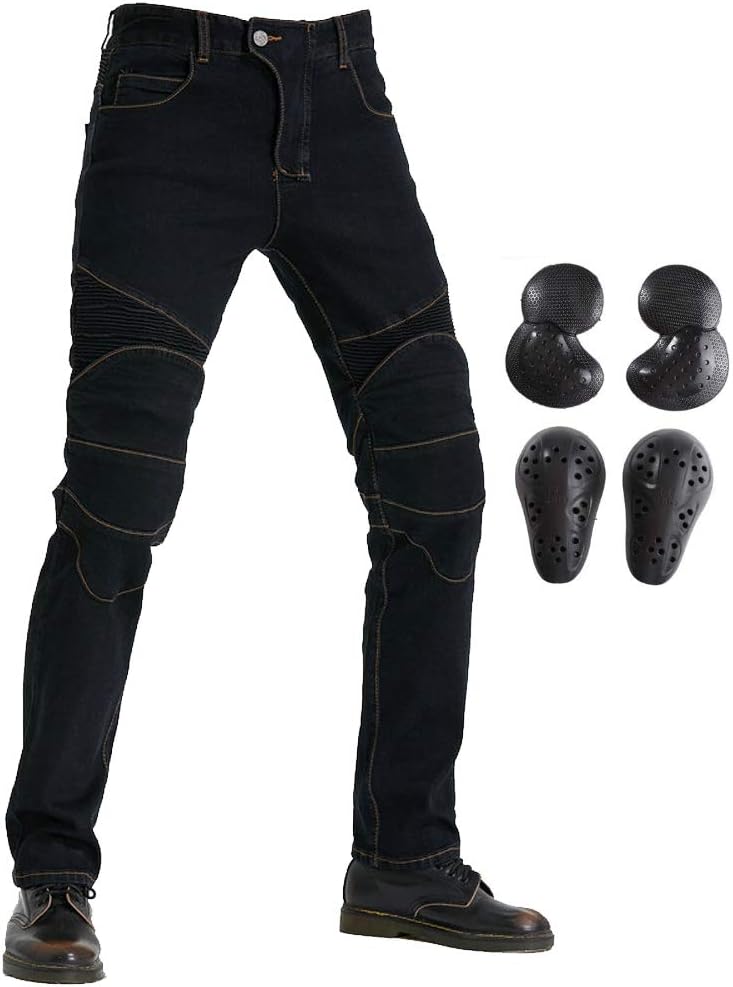 Motorcycle Riding Protective Pants Armor Motocross Racing Denim Jeans Upgrade Knee Hip Protective Pads