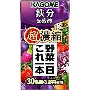 野菜一日これ一本 カゴメ 超濃縮 鉄分&葉酸 125ml紙パック×24本