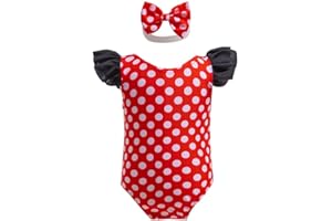 Dressy Daisy Baby Toddler Girls Polka Dots One Piece Bathing Suit with Headband Swimsuit Swimwear Size 9 Months to 5T