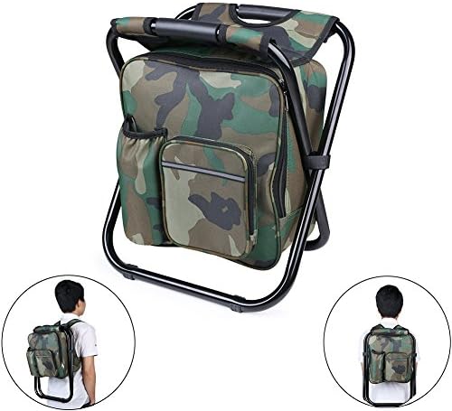 Camping Backpack Stool ,Outdoor Foldable Fishing Chair，Beach,House and Outing Stool Combo Pack Portable Cooler Bag