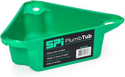 SPI Plumb Tub Radiator Draining Tub Green 1.4L Flexible 10 12 15 22mm