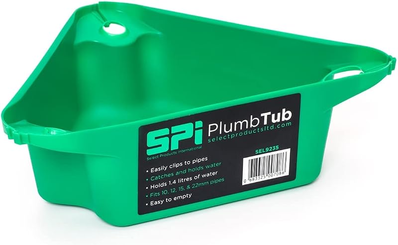 SPI Plumb Tub Radiator Draining Tub Green 1.4L Flexible 10 12 15 22mm