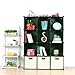 UNICOO - Multi Use DIY 12 Cube Organizer, Bookcase, Storage Cabinet, Wardrobe Closet (Regular Cube, Black)