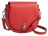 Sanis Enterprises BN601RD 7"H x 7.25"W x 2.25"L Saddlebag Cross Body Handbag with Rfid Cc Pockets, Red