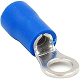 Baomain Ring Terminals Connector Stud Size #8 RV2-4S AWG 16-14 Blue Cap Insulated (100PCS)