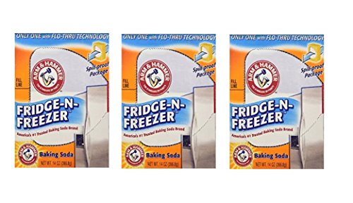 Arm Hammer Fridge Freezer Baking Soda, Flo-Thru, 14 Oz, Pack of 3