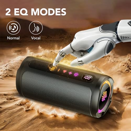 aowoka Enceinte Bluetooth Puissante sans Fil avec Lumière LED, Écran Numérique Haut-Parleur Portable 20W, Basses Améliorées, Autonomie 20H, Bluetooth 5.4, Étanche IPX7, pour Voyage/Sport/Fête