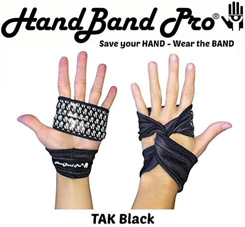 HandBand Pro - Best Crossfit Gloves - Prevents Blisters/Rips on High Rep WODs! TAK Black (Elite Petite)