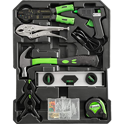 TecTake 899 teiliger Alu Werkzeugkoffer Trolley mit Werkzeug gefüllt, 4 Ebenen, Teleskopgriff, schwarz – Bild 4